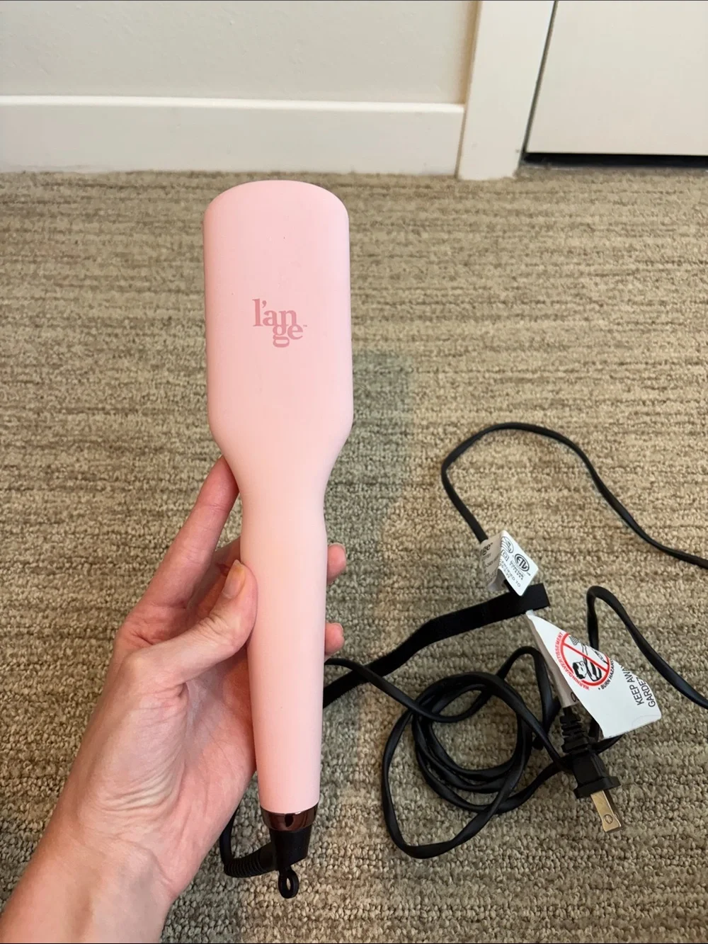 Lange Pink Electric Paddle Hair Brush